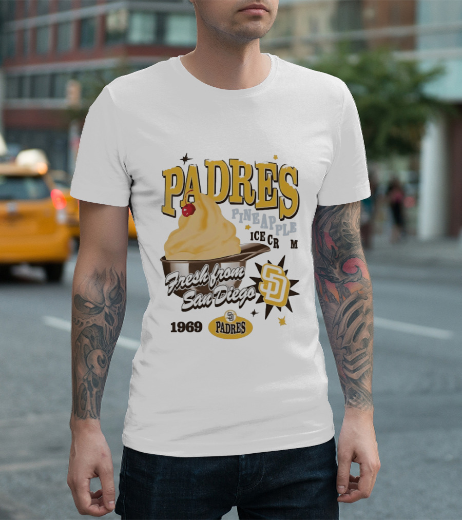 San Diego Padres Pineapple Ice Cream Fresh Since 1969 T-Shirt