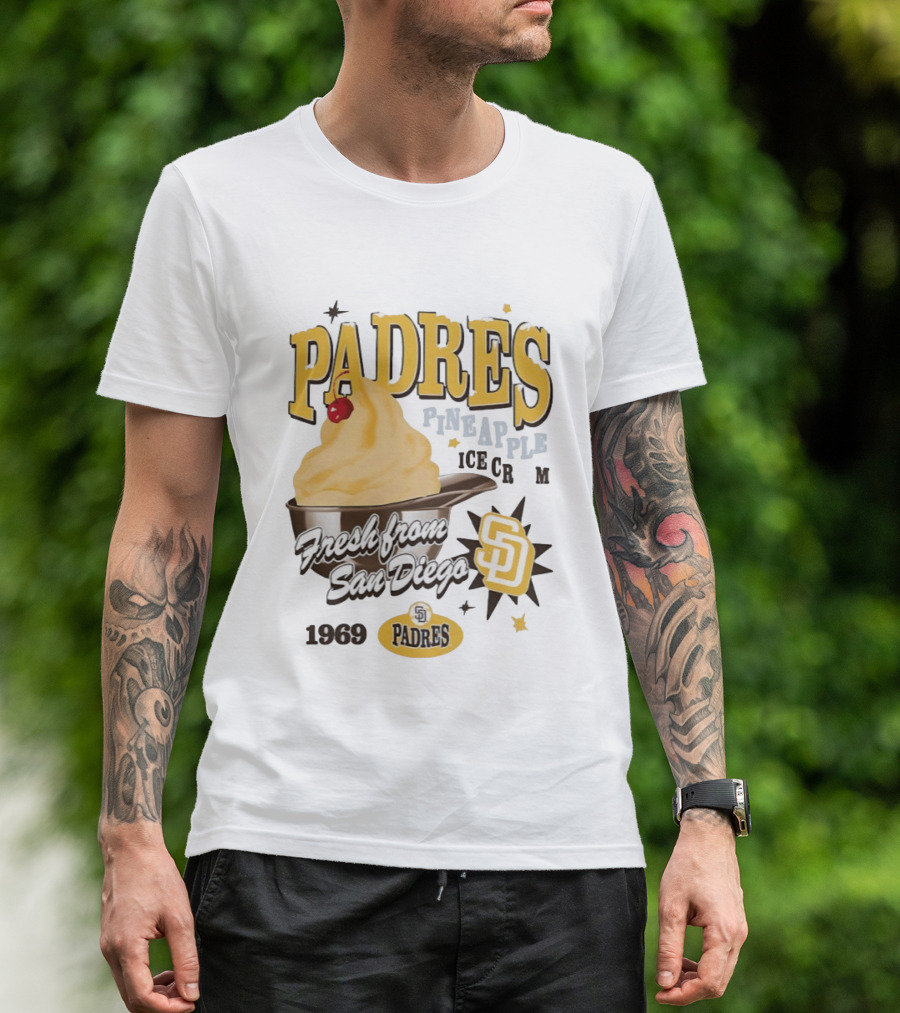 San Diego Padres Pineapple Ice Cream Fresh Since 1969 T-Shirt