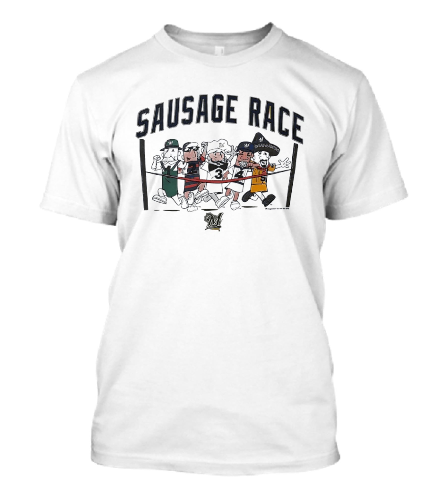 Milwaukee Brewers MLB Baseball Sausage Race Mascots T-Shirt