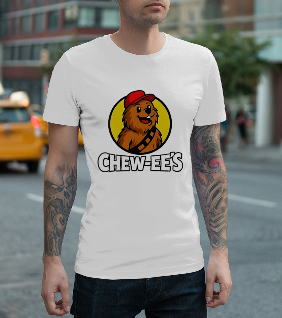 Chew Ee's Chewbacca Fast Food Character With Red Cap T-Shirt