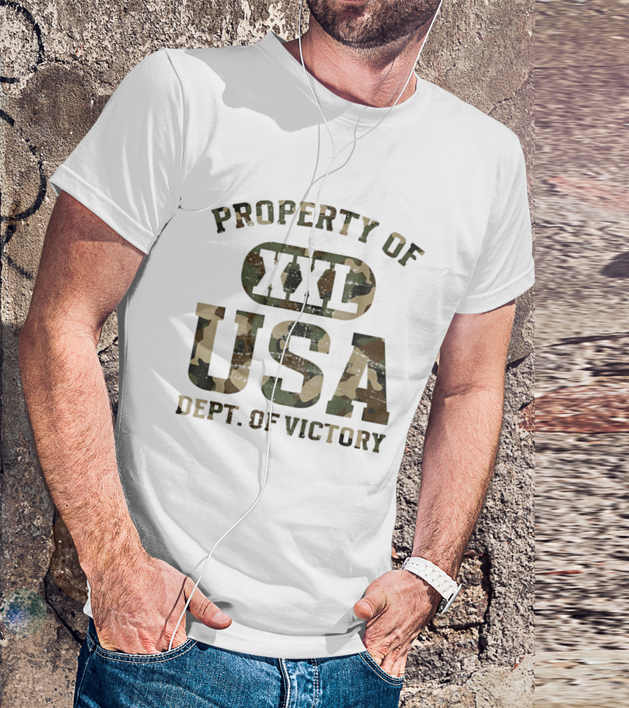 Property Of Xxl Usa Dept Of Victory Camo T-Shirt