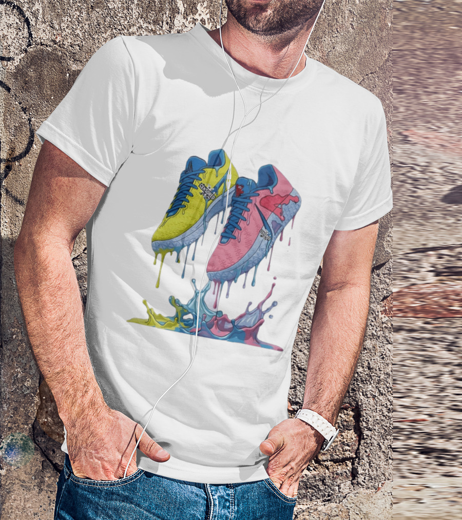 Dripping Paint Sneakers Censored T-Shirt