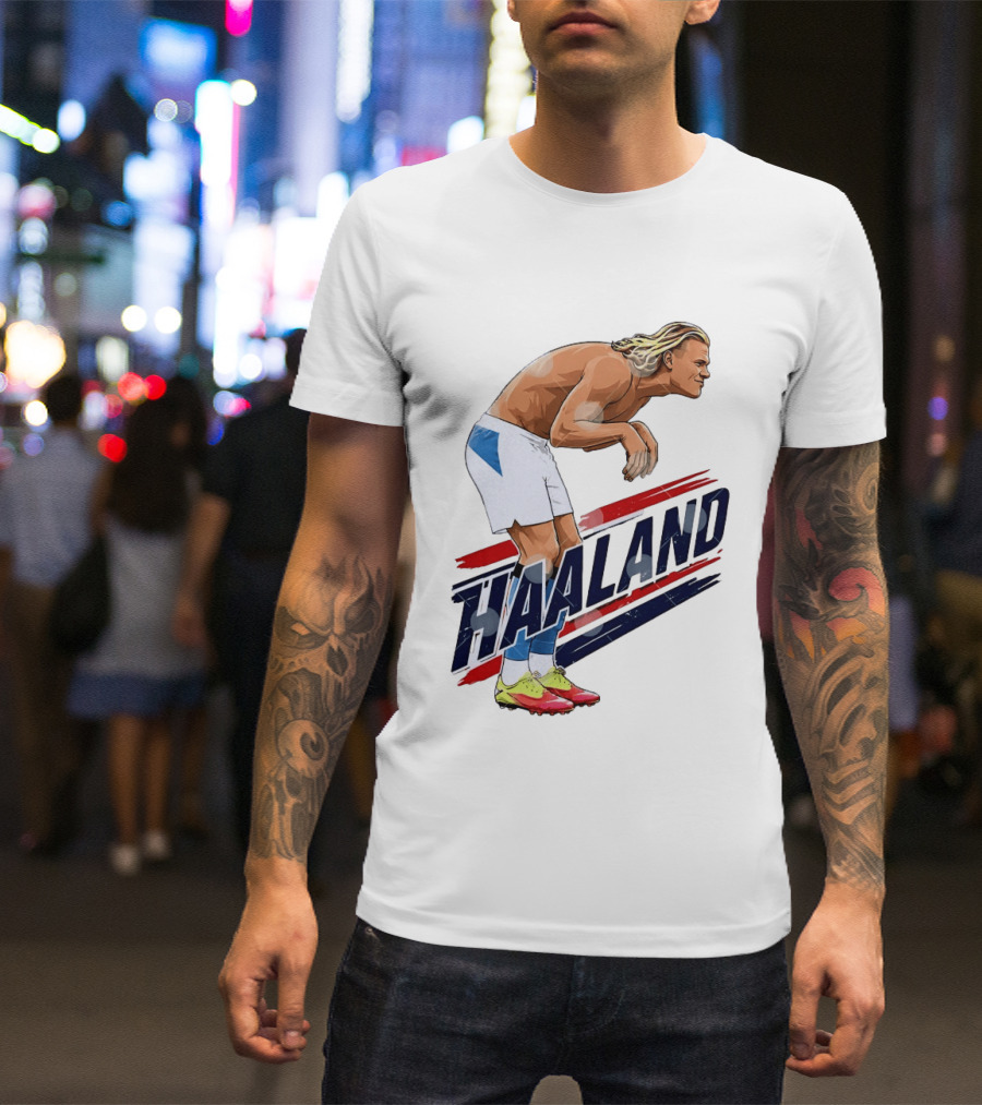 Erling Haaland Celebration Pose With Norway T-Shirt