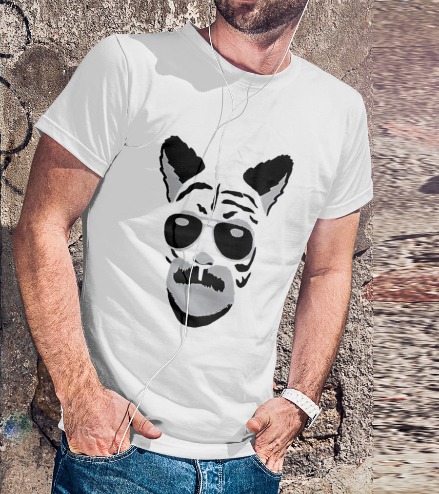 Fallout Tiger Mustache Aviator Sunglasses T-Shirt