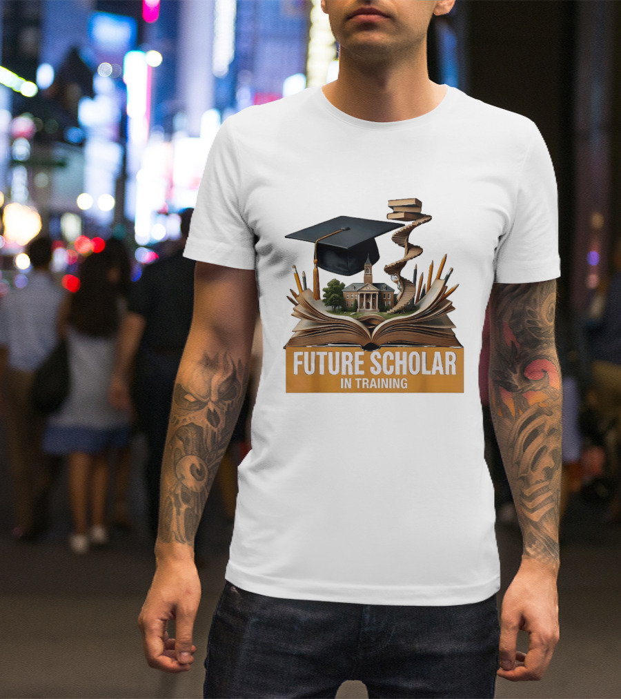 Future Scholar In Training Graduation Cap Books Spiral Notebook T-Shirt