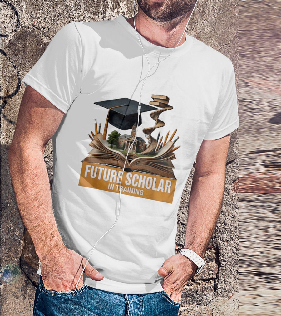 Future Scholar In Training Graduation Cap Books Spiral Notebook T-Shirt