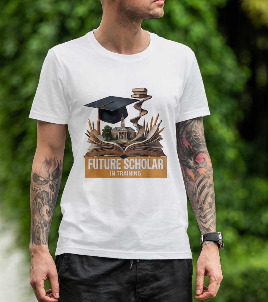 Future Scholar In Training Graduation Cap Books Spiral Notebook T-Shirt
