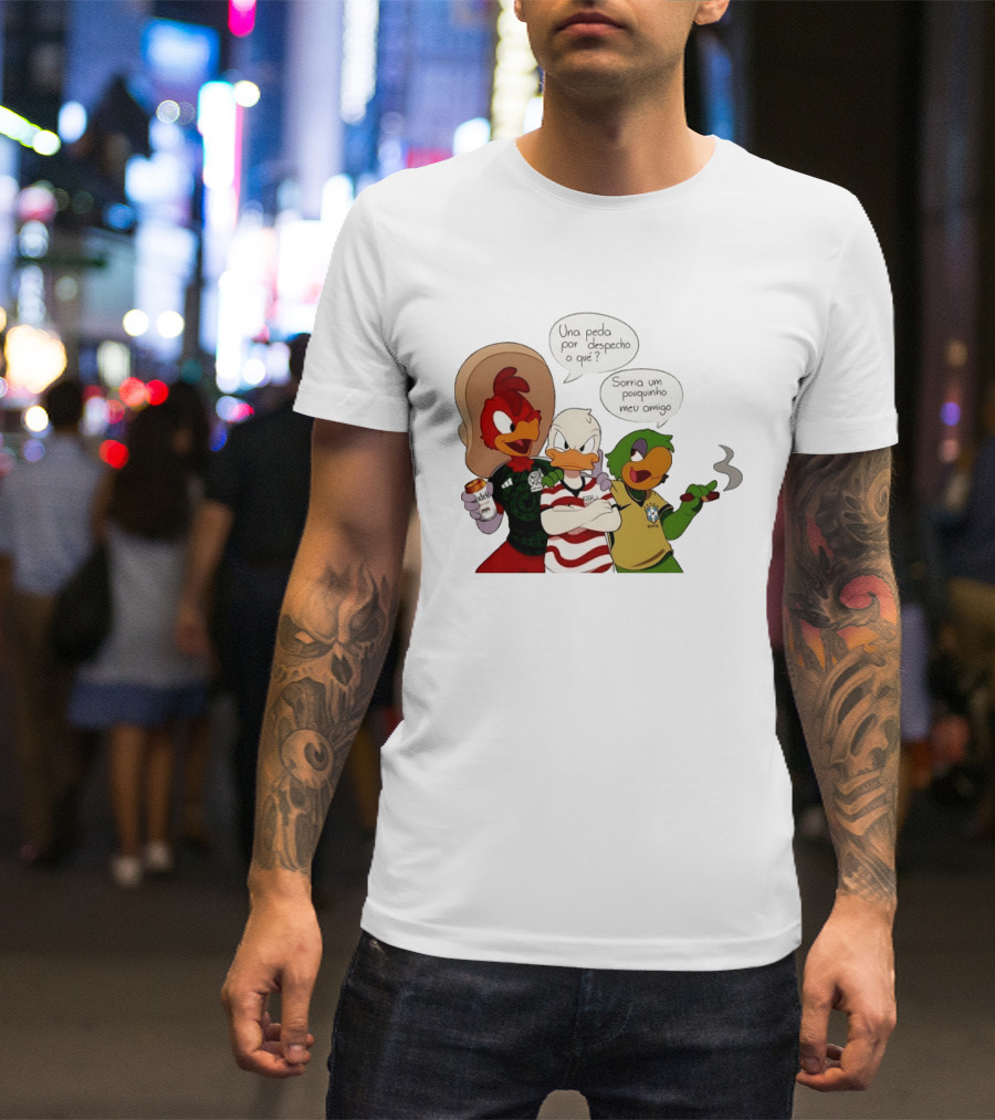 The Three Caballeros Panchito Pistoles Donald Duck José Carioca México USA Brazil Jerseys Soccer Fan Collection T-Shirt