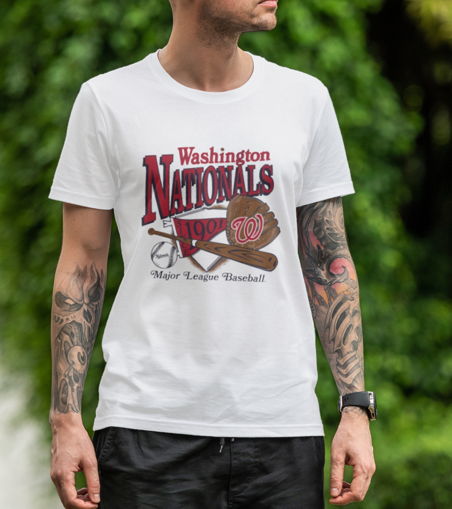 Washington Nationals Est 1901 Baseball Bat Glove Major League T-Shirt
