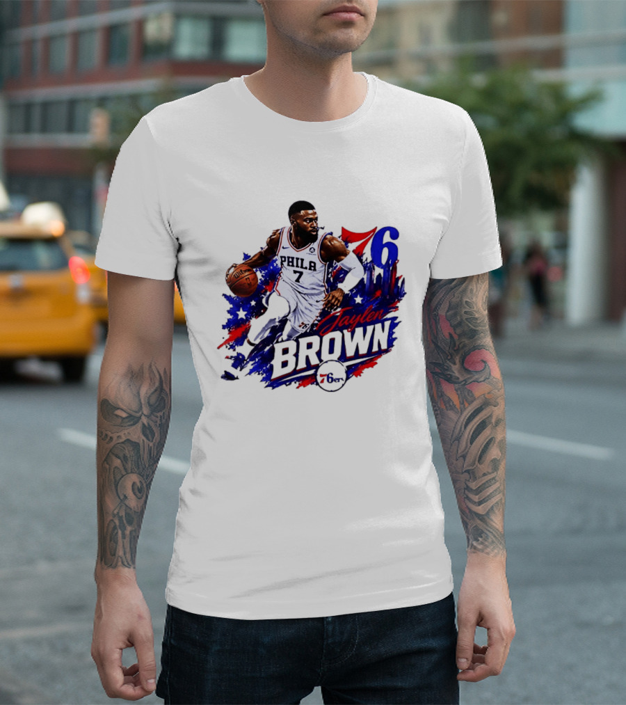 Philadelphia 76ers Jaylen Brown 76 Number 7 Phila Basketball T-Shirt