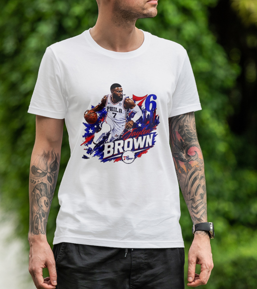 Philadelphia 76ers Jaylen Brown 76 Number 7 Phila Basketball T-Shirt