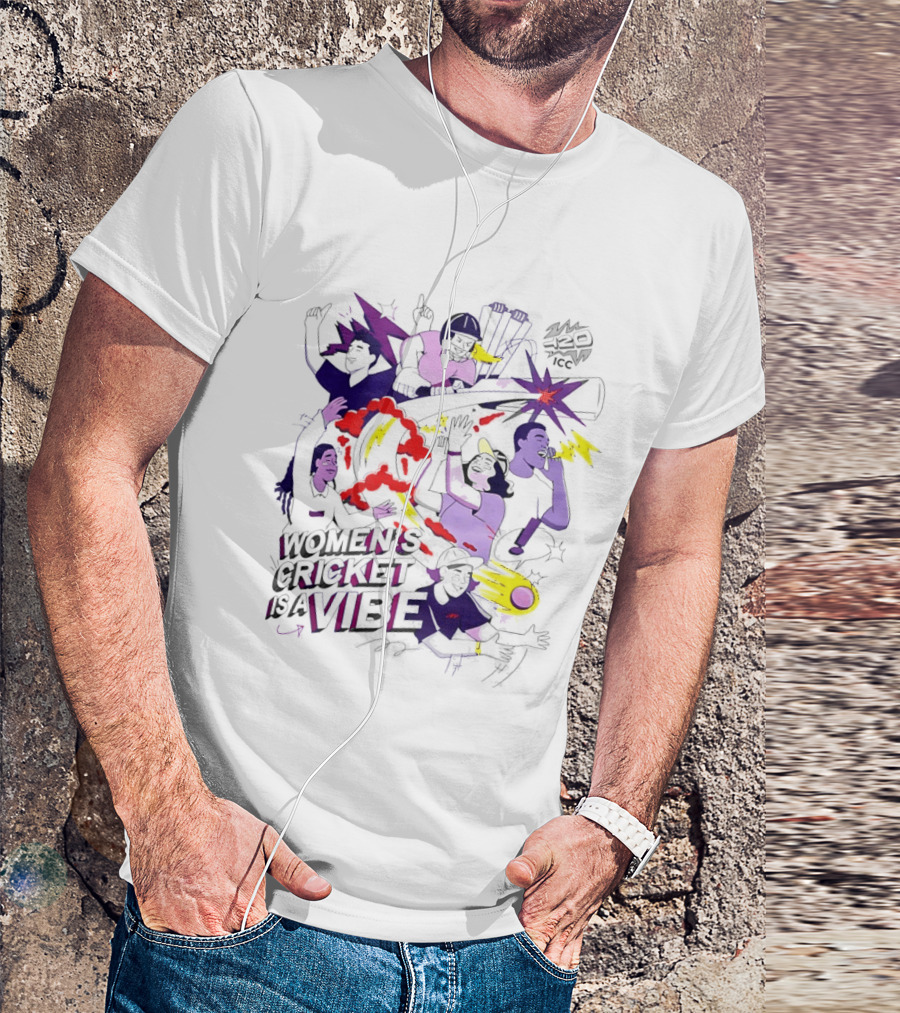 Women's Cricket Is A Vibe ICC T20 Excitement Explosion T-Shirt