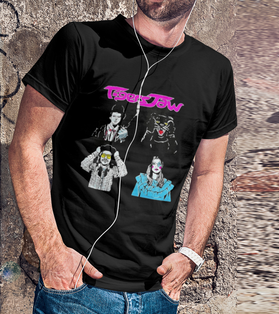 Tigers Jaw Band Members Indie Rock Retro Style Illustrated Portraits T-Shirt