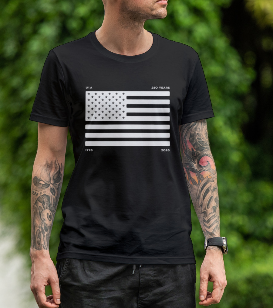 USA 250 Years 1776 2026 American Flag 250th Anniversary Celebration T-Shirt