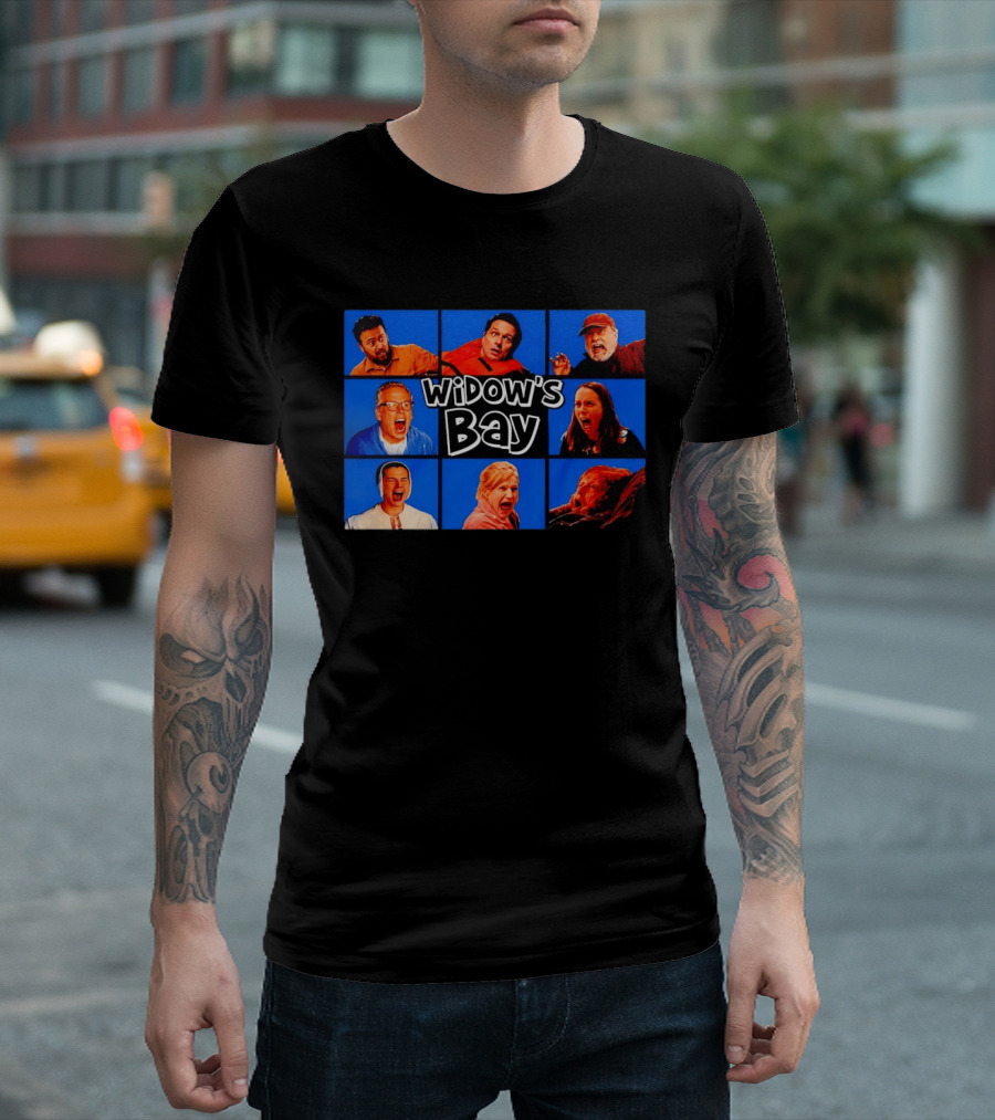 Widow's Bay Screaming Cast Faces Collage T-Shirt