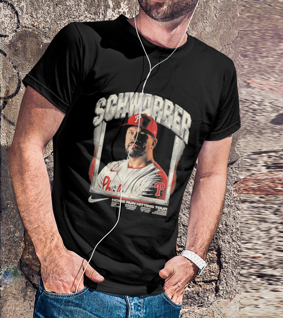 Philadelphia Phillies Kyle Schwarber Home Run Hitting Tour 2026 Nike Baseball T-Shirt