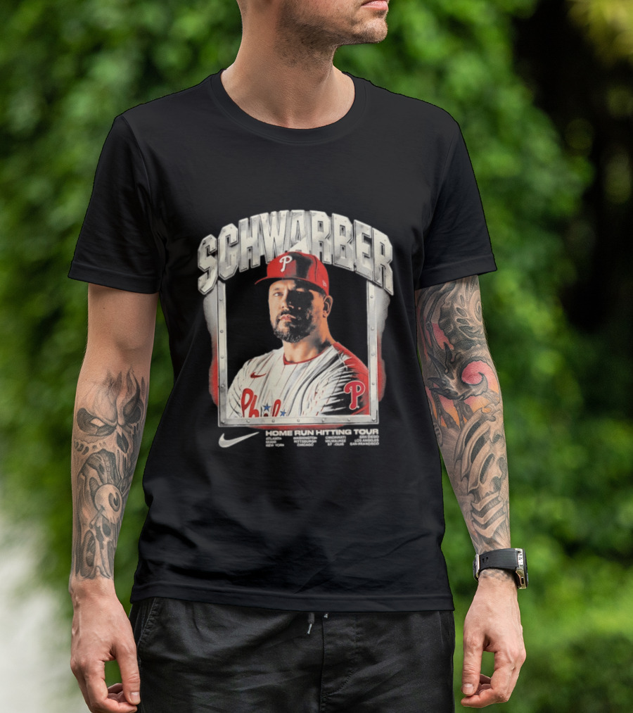 Philadelphia Phillies Kyle Schwarber Home Run Hitting Tour 2026 Nike Baseball T-Shirt