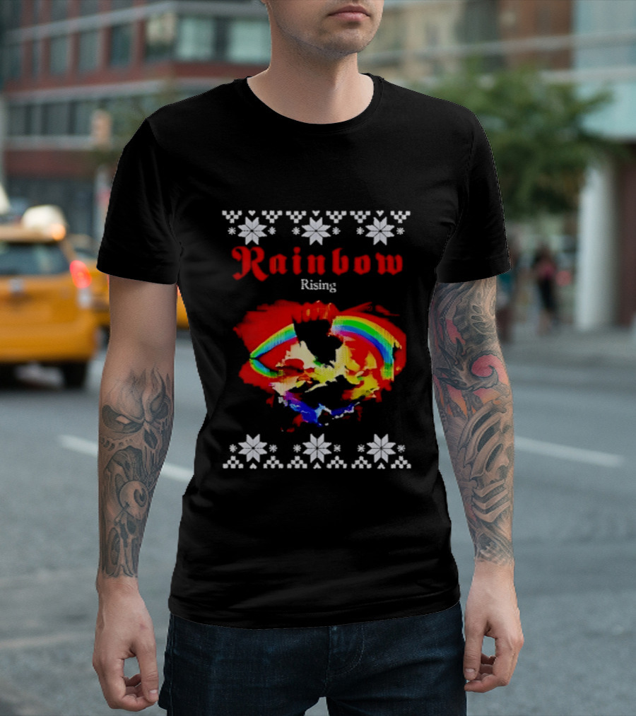 Rainbow Rising Christmas Ugly Sweater Starry T-Shirt