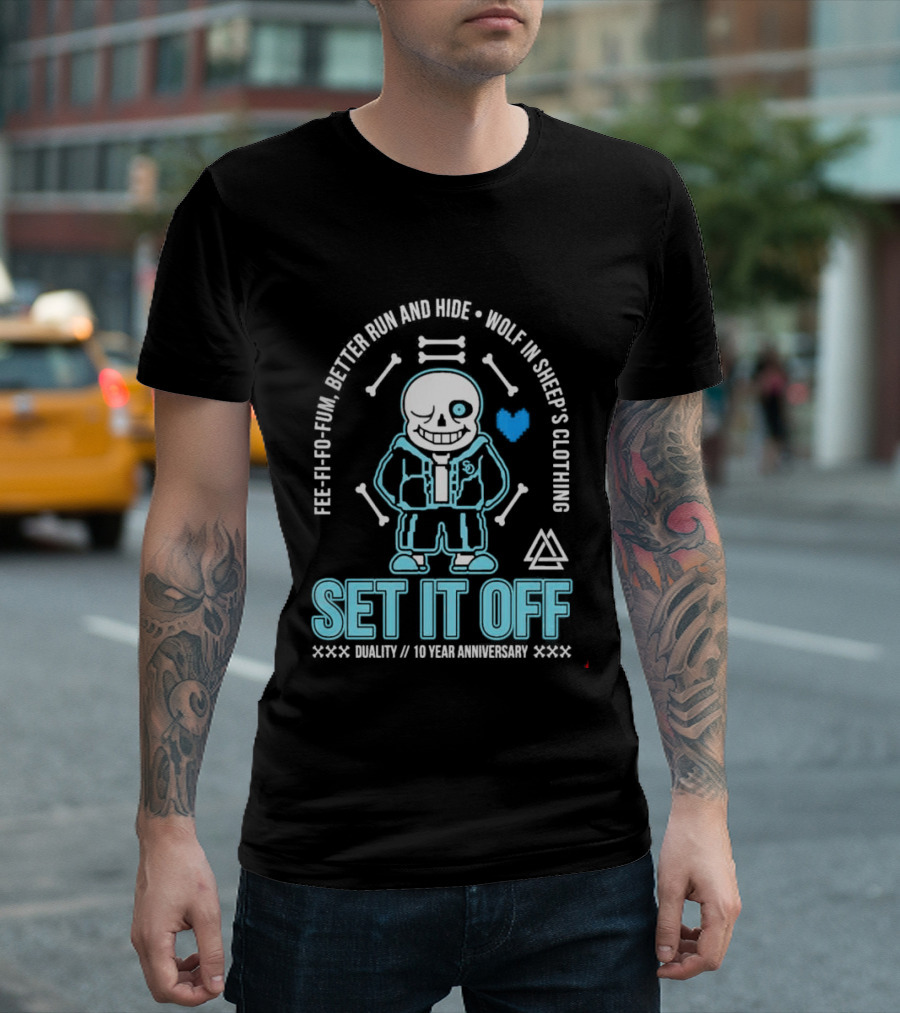 Set It Off Duality 10 Year Anniversary Undertale Sans Wolf In Sheep's Clothing T-Shirt
