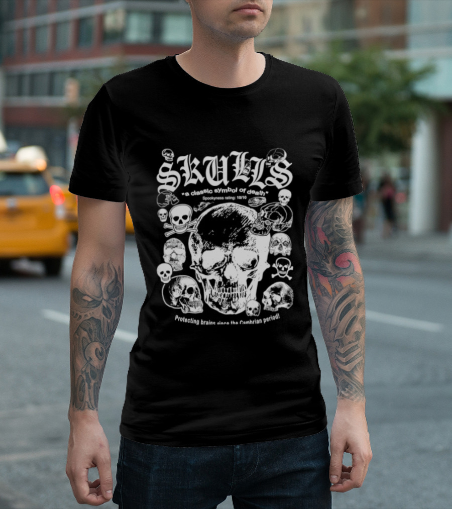 Skulls A Classic Of Death Protecting Brains Since The Cambrian Period T-Shirt