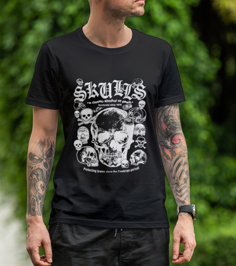 Skulls A Classic Of Death Protecting Brains Since The Cambrian Period T-Shirt