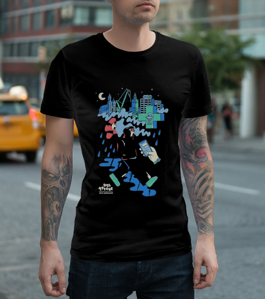 Taco Hemingway 2026 Tour Cityscape With Cross And Moon T-Shirt