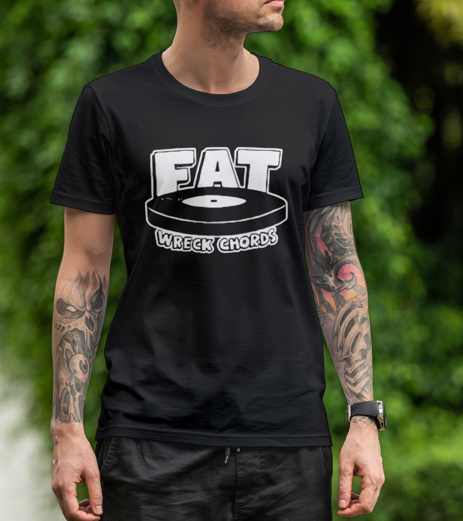 Fat Wreck Chords Vinyl Record Logo Punk Rock Label T-Shirt