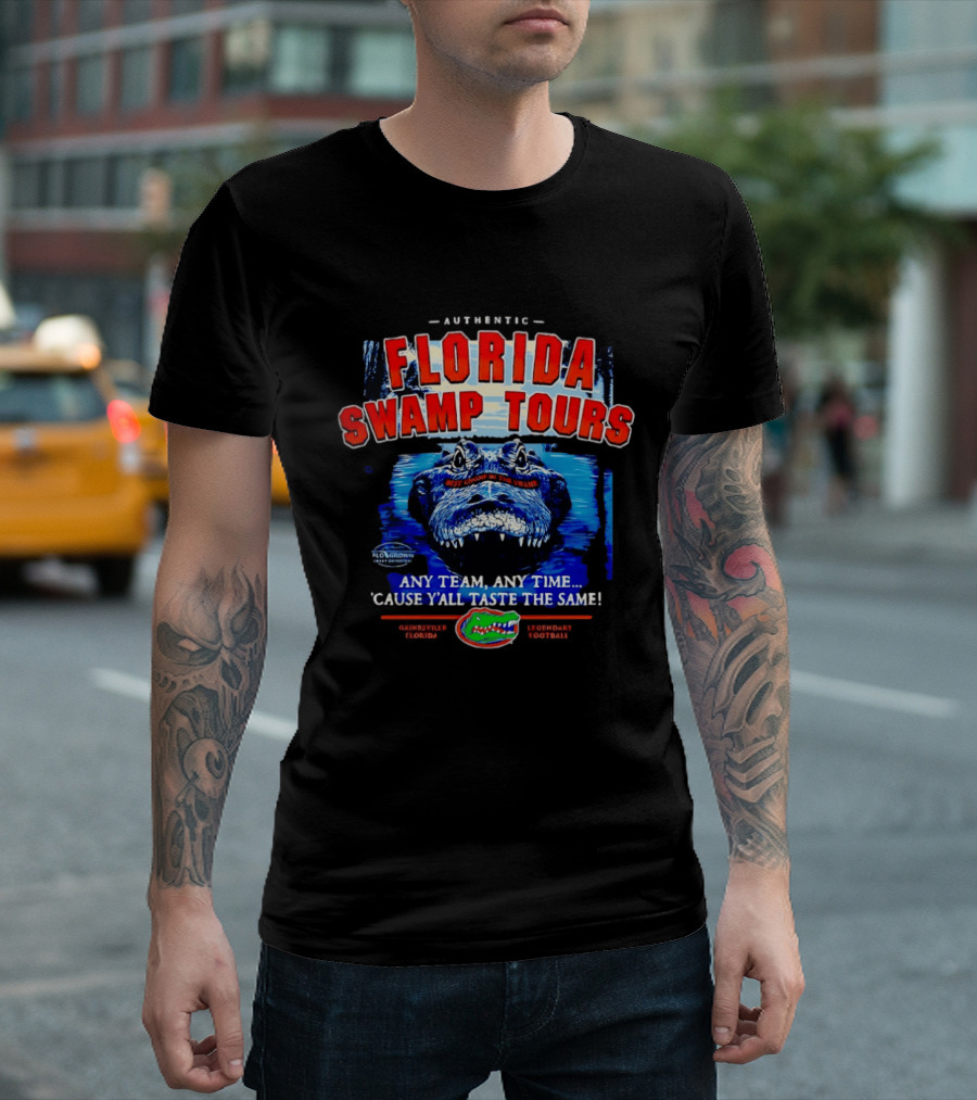 Authentic Florida Swamp Tours Alligator Gainesville Football T-Shirt