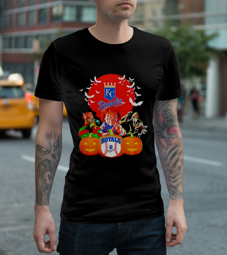 Kansas City Royals Halloween Freddy Krueger Chucky Ghostface T-Shirt