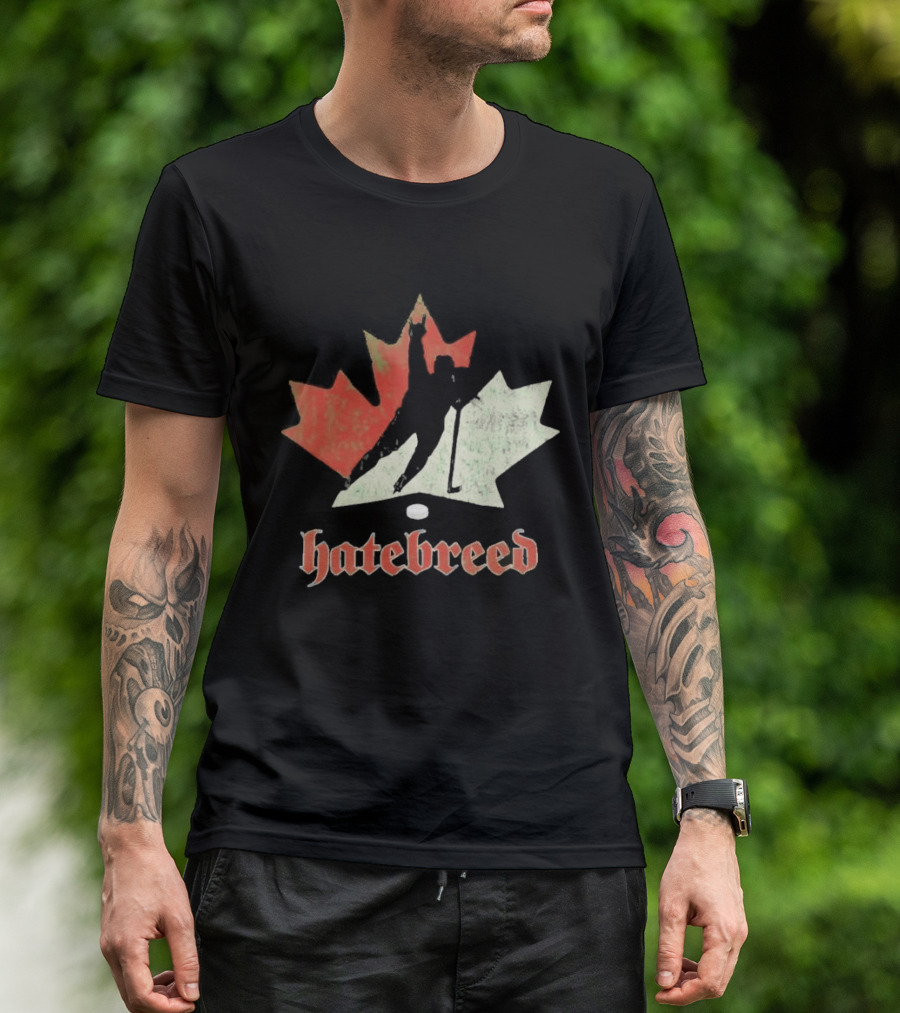 Maple Leaf Hockey Player Hatebreed T-Shirt