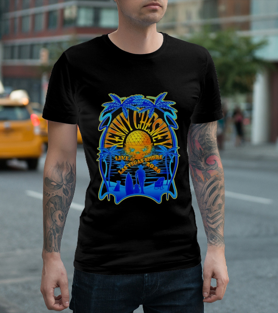 Kenny Chesney Live At Las Vegas Sphere 2026 Tropical Sunset And Palms T-Shirt