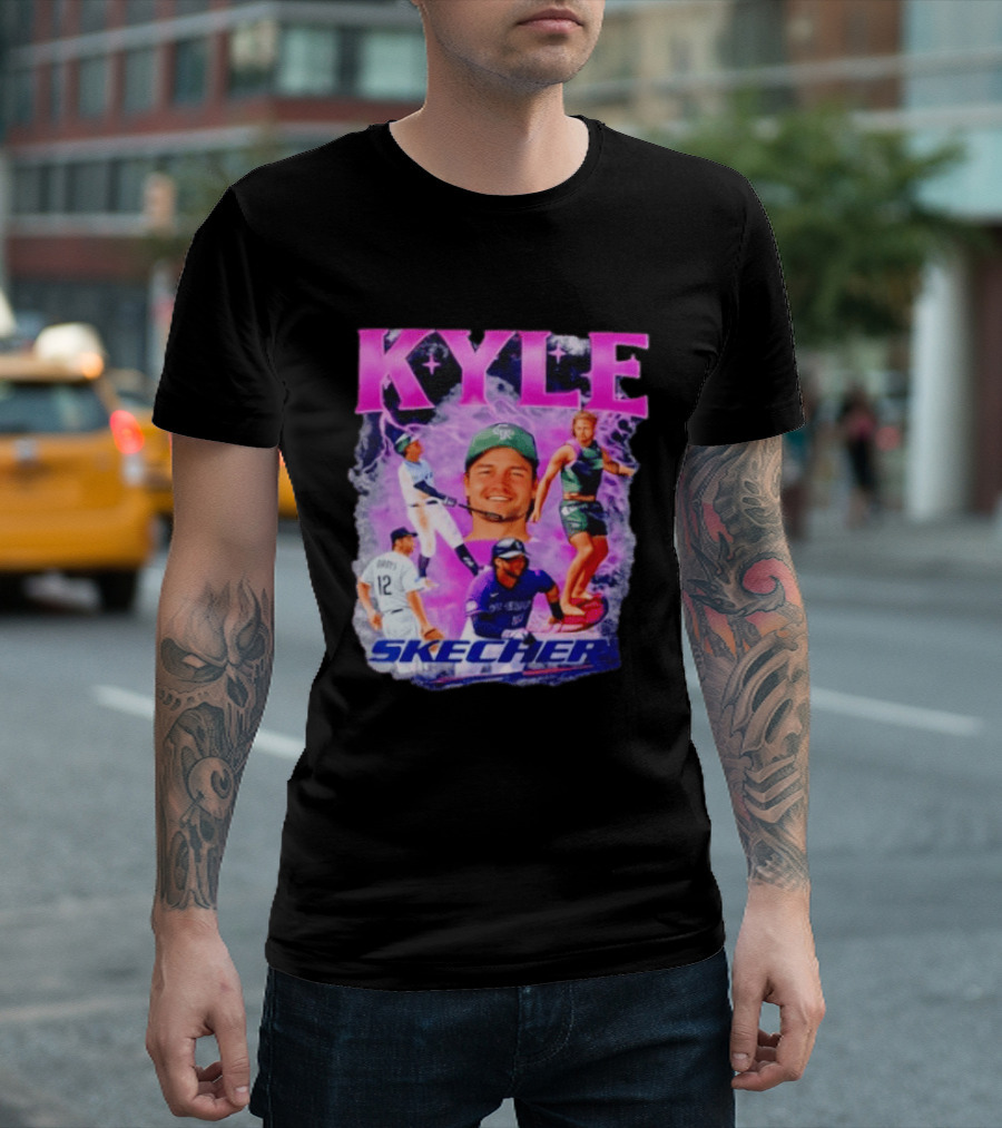 Kyle Groys Skecher Collage Baseball Dodgers > T-Shirt