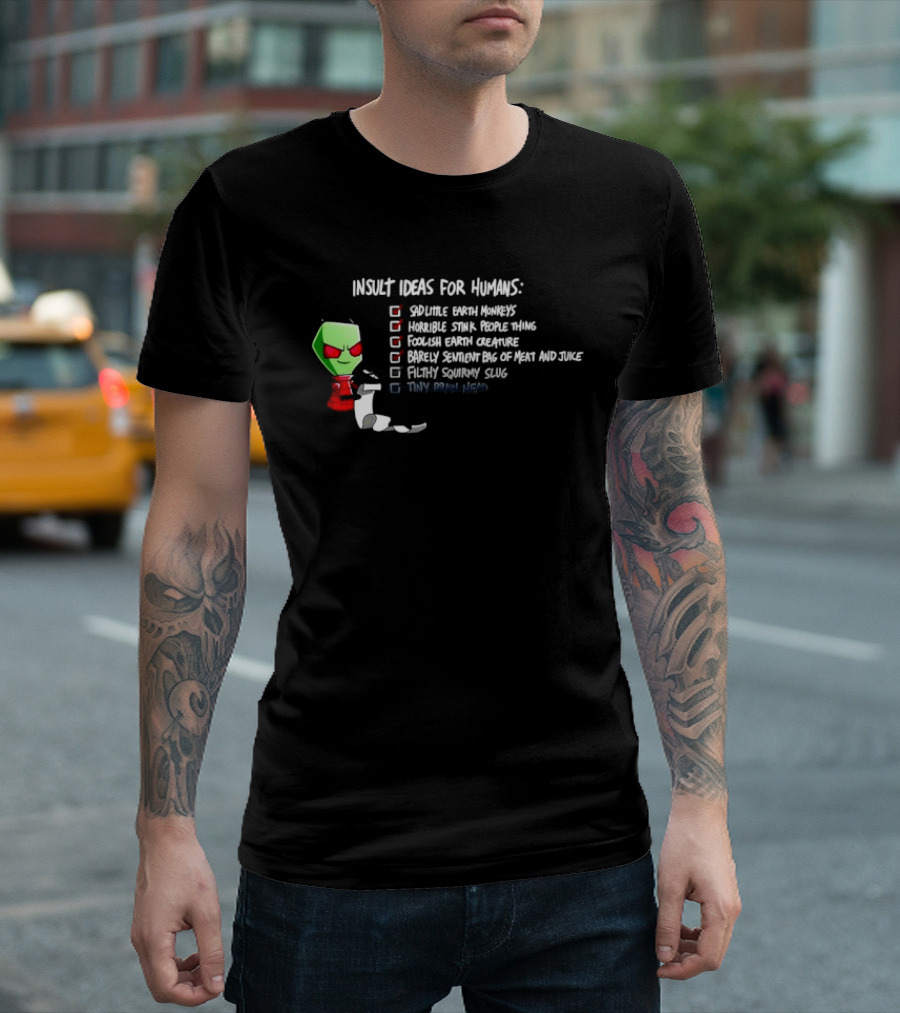 Invader Zim Insult Ideas For Humans Sneer Tiny Brain Adventure Nickelodeon T-Shirt