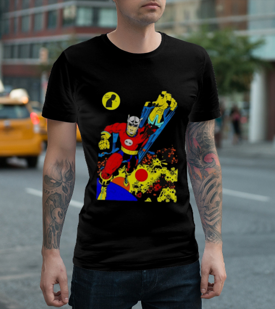 Jack Kirby Galactic Superhero Comic Book Dynamic Action T-Shirt