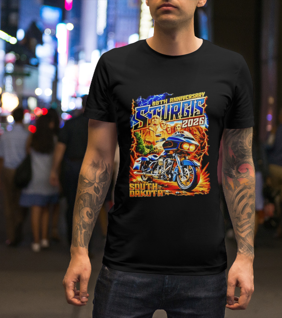 88th Anniversary Sturgis 2026 South Dakota Motorcycle Mount Rushmore T-Shirt