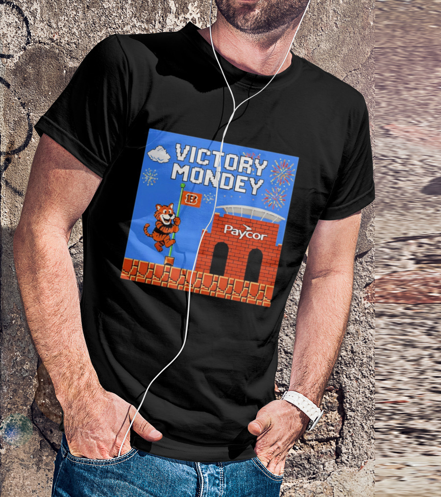 Cincinnati Bengals Victory Mondey Pixel Art Tiger Paycor Stadium Celebration T-Shirt