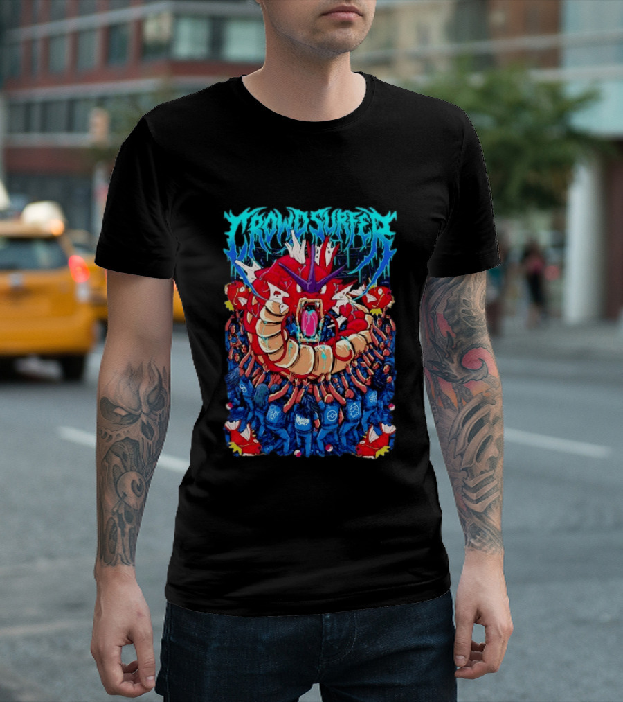 Crowd Surfer Gyarados Magikarp Pokémon Fan Art Concert Scene T-Shirt