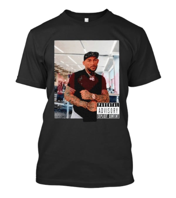 Dustin Poirier Parental Advisory Explicit Content Indoors Tattooed Man With Chain And T-Shirt