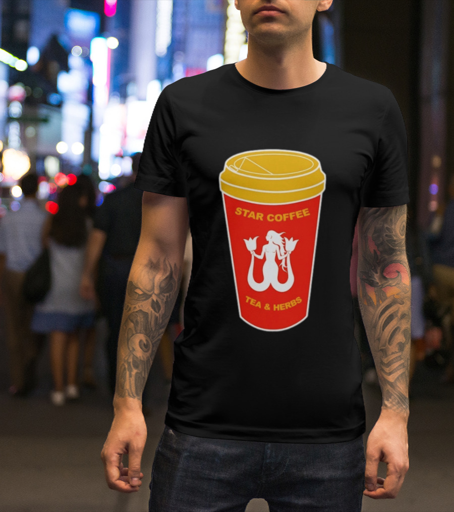 Star Coffee Tea & Herbs Mermaid Cup T-Shirt