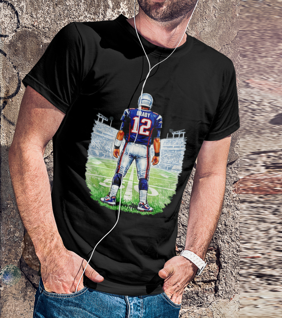 Brady 12 New England Patriots Football Stadium Back View T-Shirt