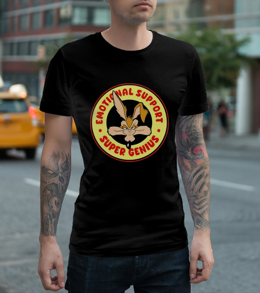 Wile E Coyote Emotional Support Super Genius T-Shirt
