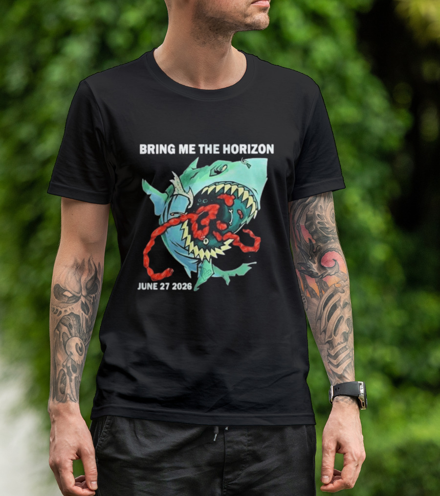 Bring Me The Horizon June 27 2026 Shark Graphic Copenhell Festival European Summer Shows T-Shirt