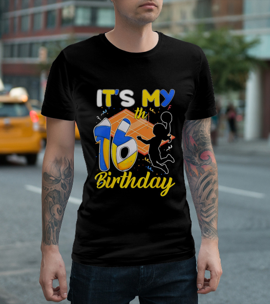 It's My 16th Birthday Volleyball Court T-Shirt