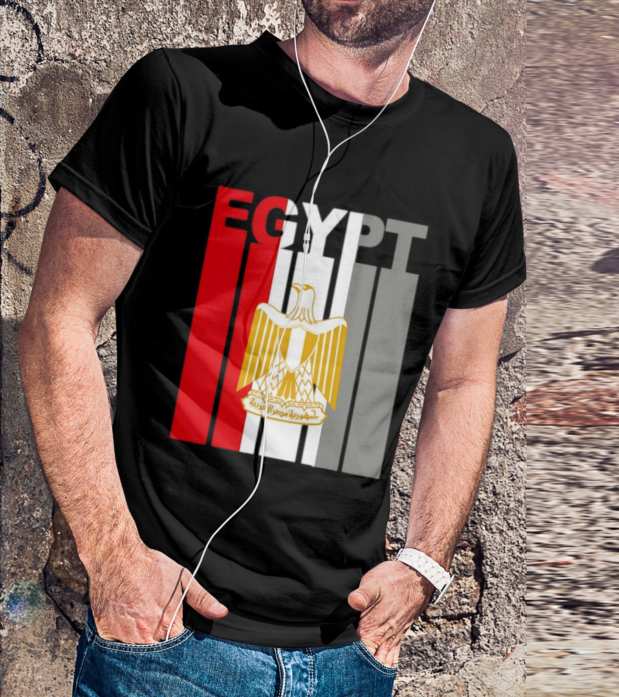 Egypt Flag Colors With Eagle Coat Of Arms T-Shirt