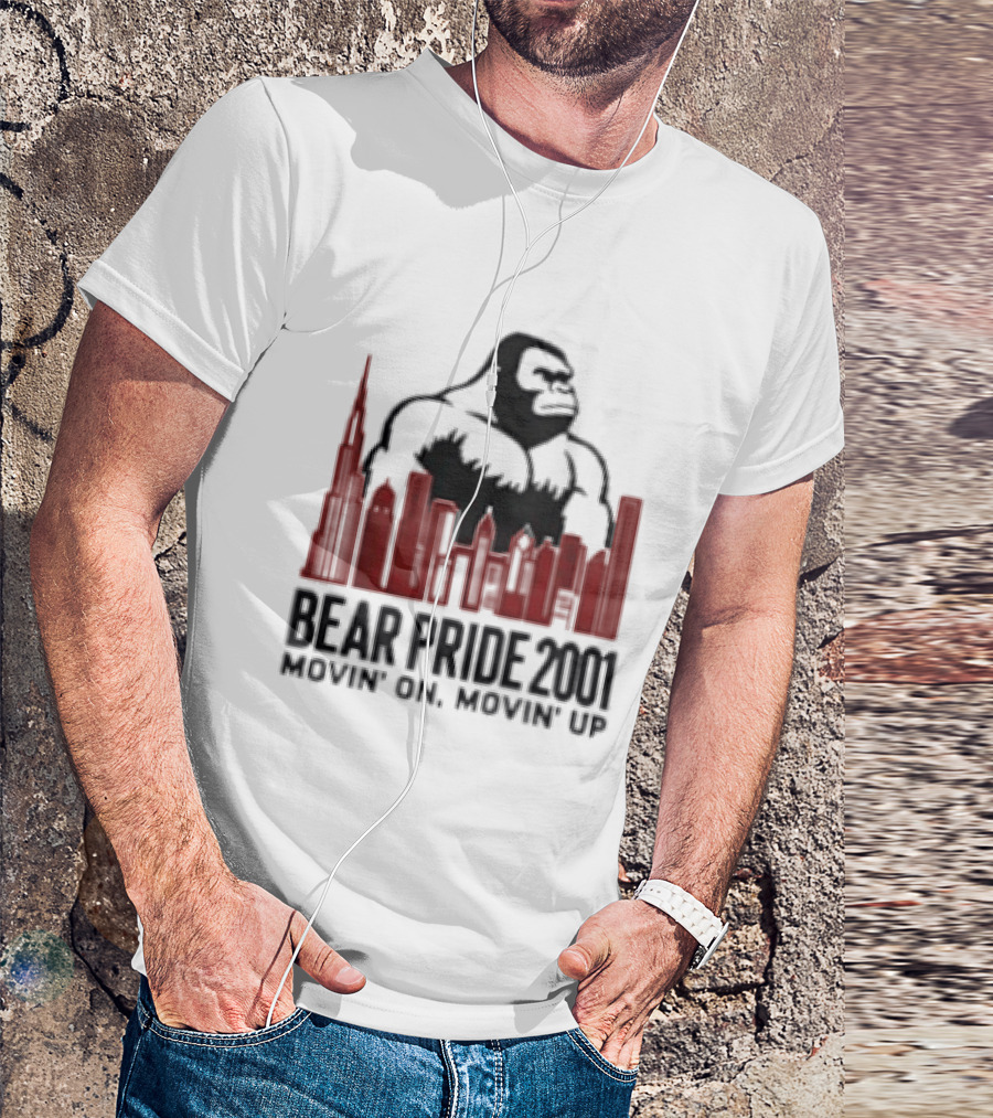 Bear Pride 2001 Movin' On Movin' Up Gorilla Skyline Cityscape T-Shirt