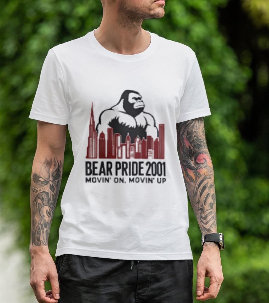 Bear Pride 2001 Movin' On Movin' Up Gorilla Skyline Cityscape T-Shirt