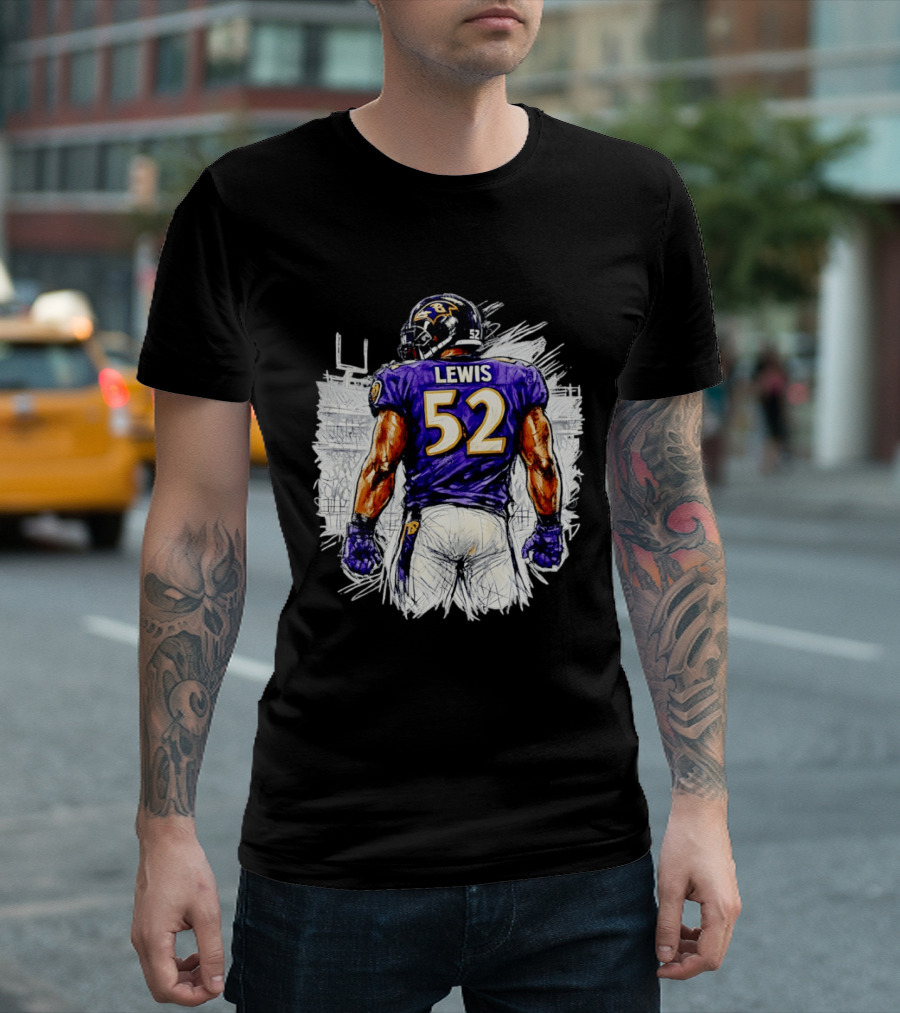 Ray Lewis Baltimore Ravens 52 Lewis Football Legendary Linebacker Ravens NFL Team T-Shirt