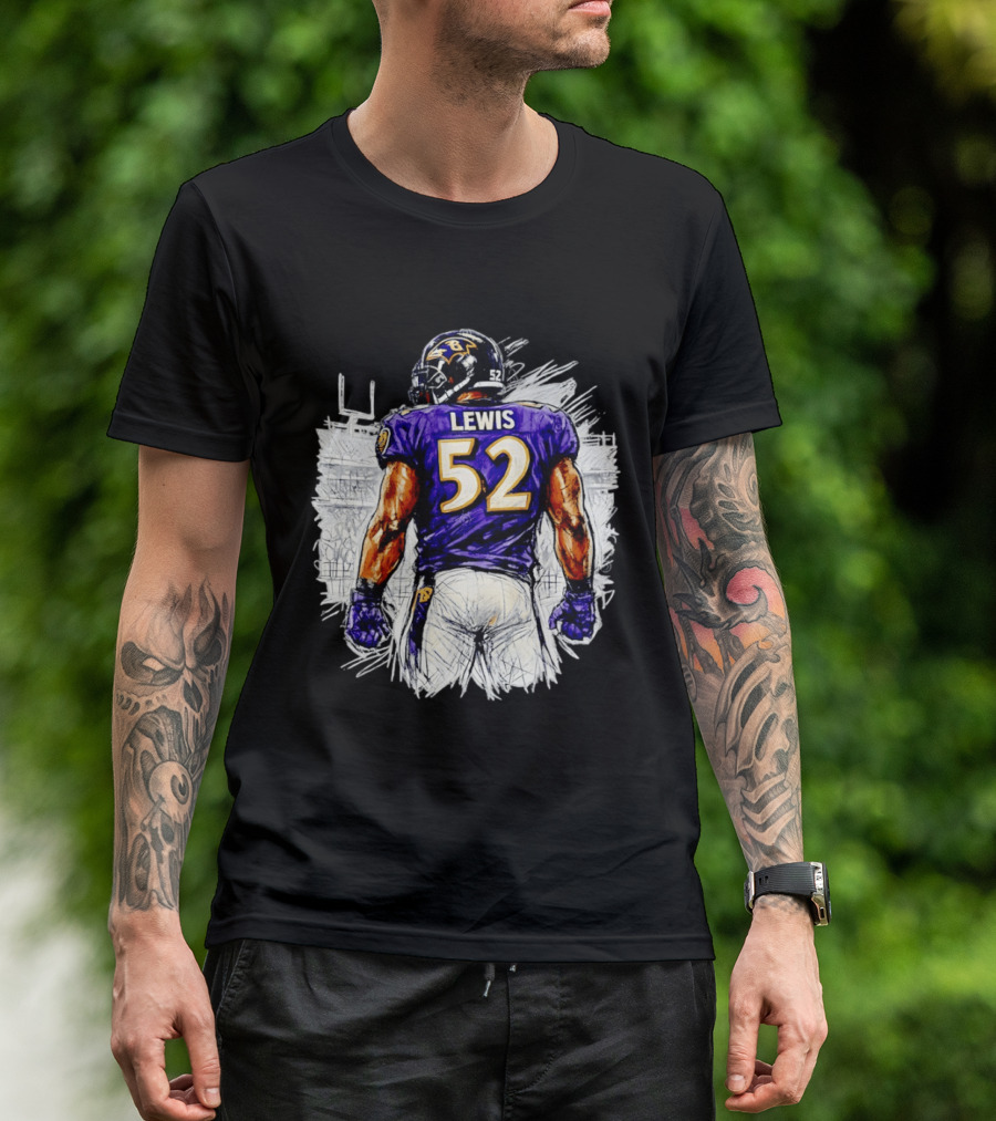 Ray Lewis Baltimore Ravens 52 Lewis Football Legendary Linebacker Ravens NFL Team T-Shirt