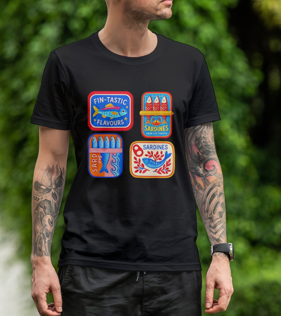 Fin Tastic Flavours Sardines Pour Les Toasts Sardines Sard Under The Sea T-Shirt