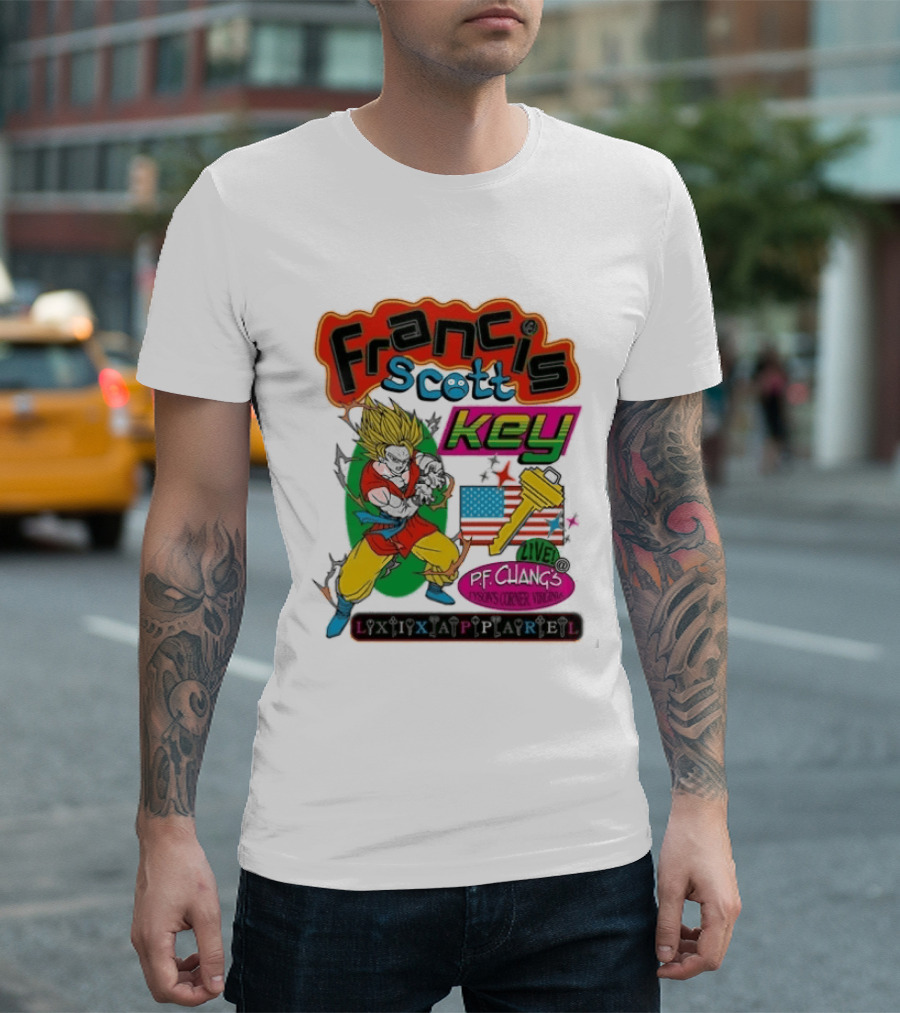 Francis Scott Key Son Goku LAXP Apparel Pf Chang's Tysons Corner Virginia 1814 T-Shirt